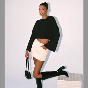 Princess Polly Cropped Sweater Black S/M